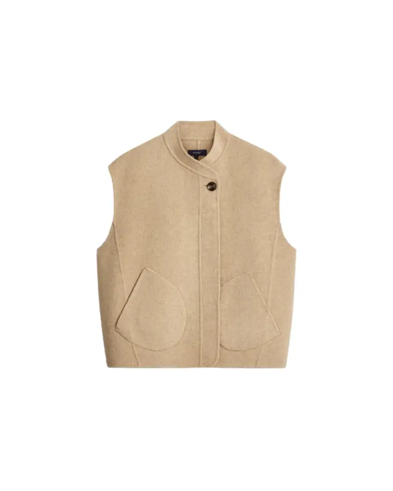 Blouson Adeline beige chiné en laine – Soeur