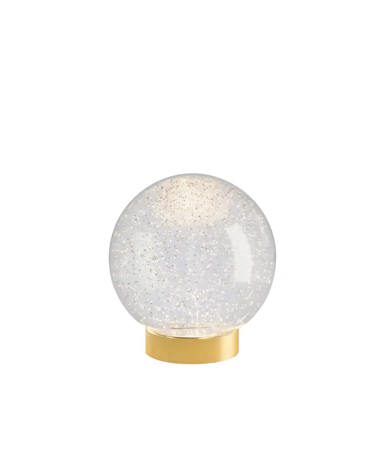 Découvrez cette lampe décorative dorée Sompex à paillettes, parfaite pour apporter une lumière chaleureuse et festive à votre intérieur.