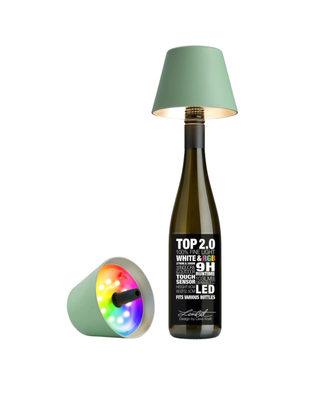 Lampe bouteille TOP 2.0 vert olive