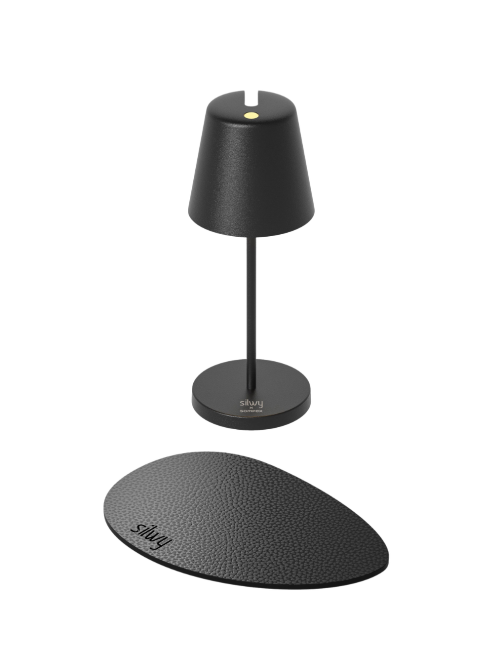 Lampe de table rechargeable Portofino noire – Sompex