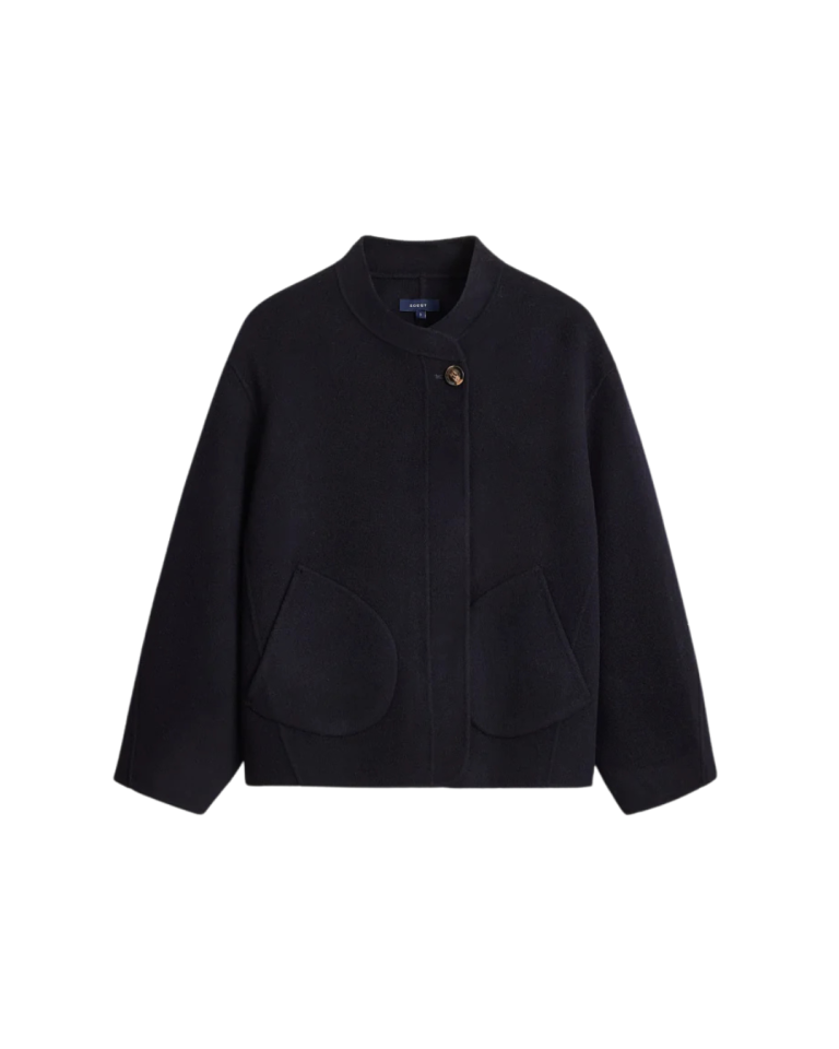 Manteau Windsor bleu marine profond en laine – Soeur
