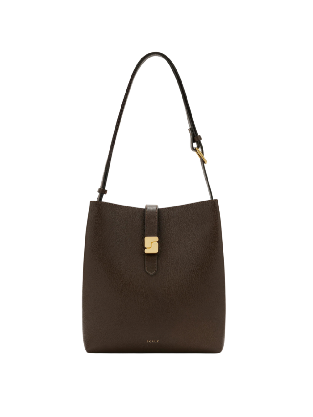 Sac Bello kaki foncé en cuir grainé – Soeur