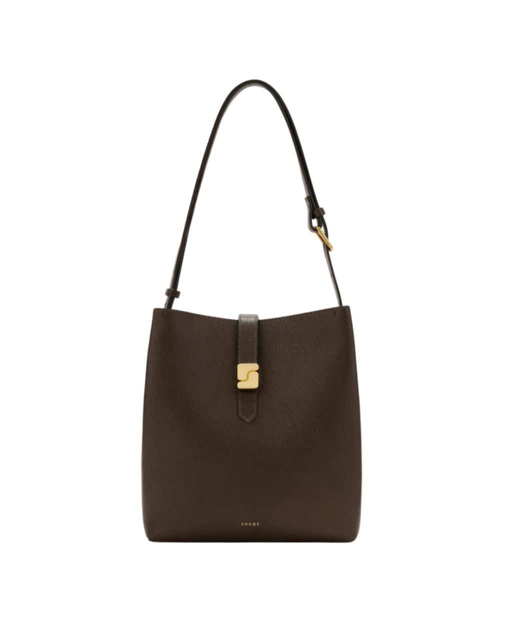 Sac Bello kaki foncé en cuir grainé – Soeur